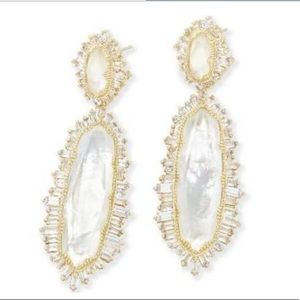 Kendra Scott Katrina Statement Earrings Ivory Gold